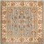 Royalty Blue and Beige 7' Square Wool Handmade Tufted Rug