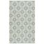 Ivory and Light Green Geometric Cotton Rectangular Rug