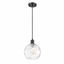 Athens Matte Black and Glass Mini Pendant Light