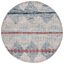 Ivory and Blue Abstract Hand Tufted Round Wool Rug