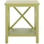 Avocado Green Rectangular Wood End Table with X Detailing