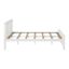 Elegant Pine Wood Queen Bed Frame with Slatted Headboard, White