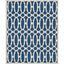 Coastal Charm Hand-Hooked Cotton Area Rug in Royal Blue/White - 7'9" x 9'9"