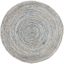 Cape Cod Blue and Natural Hand-Knotted Round Jute Rug