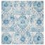 Madison 3' Square Cream and Turquoise Synthetic Rug