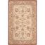 Handmade Beige and Rust Floral Wool Area Rug, 5' x 8'