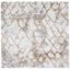 Ivory and Gold Abstract Shag 3' x 3' Square Rug