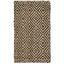 Hand-Knotted Geometric Jute Area Rug in Natural/Black, Round