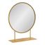 Gold Metal Frame Round Table Mirror with Stand, 18"