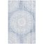 Blue and Ivory Hand Tufted Wool Area Rug 5' x 8'