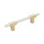 Brushed Gold and White Modern Cabinet Bar Pull