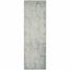 Ivory and Slate Distressed Runner Rug, 2'6" x 8'