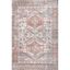 Light Gray Tribal Motif Washable Area Rug