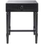 Noir Carved Wood Accent Table with Storage Drawer