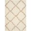 Ivory Beige Luxe Shag 5'1" x 7'6" Synthetic Area Rug