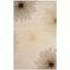 Ivory and Beige Starburst Hand Tufted Wool Area Rug