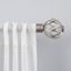 Matte Silver Adjustable Iron Curtain Rod with Wavy Finials