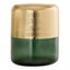 Green and Gold Embossed Glass Drum Side Table