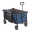 Blue Heavy-Duty Collapsible Outdoor Utility Wagon with Cup Holders