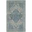 Ivory and Turquoise Hand-Tufted Wool Area Rug, 3' x 5'