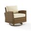 Bradenton Sand Wicker Outdoor Swivel Rocking Chair with Cushions