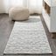 Easy-Care Ivory Diamond Synthetic 5' x 8' Area Rug