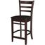 Emily Traditional Solid Parawood Counter Height Stool - 24" Mocha
