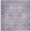 Grey and Pink Square Viscose Area Rug, 6'7"