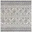 Boho-Chic Ivory & Black Hand-Knotted Square Synthetic Rug