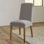 Light Gray Stretch Velvet Dining Chair Cover Set