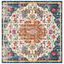 Ivory and Orange Vintage Medallion Square Area Rug