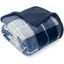 Navy Plaid Twin Reversible Sherpa Fleece Blanket