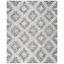 Handmade Rectangular 8' x 10' Blue/Ivory Wool Geometric Area Rug