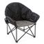 Oversized Charcoal Black Padded Folding Camping Chair with Cup Holder