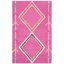 Handmade Fuchsia and Multicolor Tufted Wool Square Rug