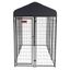 Black Powder Coat Steel Frame Outdoor Dog Kennel with Waterproof Canopy