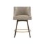 Grey Multi Tweed Swivel Counter Stool with Walnut Wood Legs