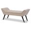 Tamblin Retro Beige Linen Tufted Mid-Century 50" Bench