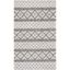 Ivory and Dark Grey Handwoven Wool Geometric 4' x 6' Area Rug