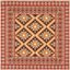 Veranda Red Natural Square Easy-Care Outdoor Area Rug, 5'3"