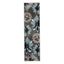 Blue and Gray Floral Synthetic Runner Rug 2' x 10'