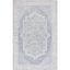 Blue and Ivory Tufted Wool 4' x 6' Abstract Area Rug