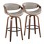 Symphony Walnut and Black Swivel Barstool Set of 2