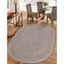 Handmade Gray Braided Oval 8' x 10' Reversible Rug