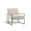 Cream Velvet and Metal Modern Accent Chair