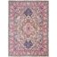 Light Grey and Pink Geometric Medallion Area Rug