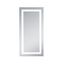 Elegant Silver LED Rectangular Mirror with Glossy White Finish