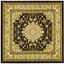 Elegant Lyndhurst 8' Square Black Ivory Traditional Area Rug