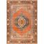 Reversible Medallion Flat-Woven Area Rug in Orange, 5'3" x 7'7"