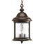 Ashmore Antique Bronze 3-Light Outdoor Hanging Lantern with Seeded Glass